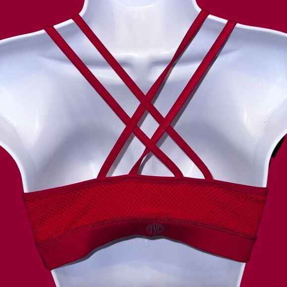 Til you collapse TYC Premium Fishnet Sports Bra Small 6 RED Mesh Gym - Picture 4 of 6